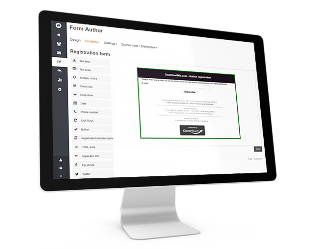 CleverReach® Registration/unsubscribe forms