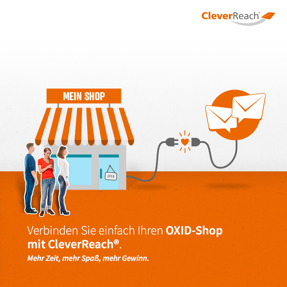 screenshot: oxid esales mit cleverreach® verbinden - verinden Sie einfach ihren oxid-shop mit clverreach®