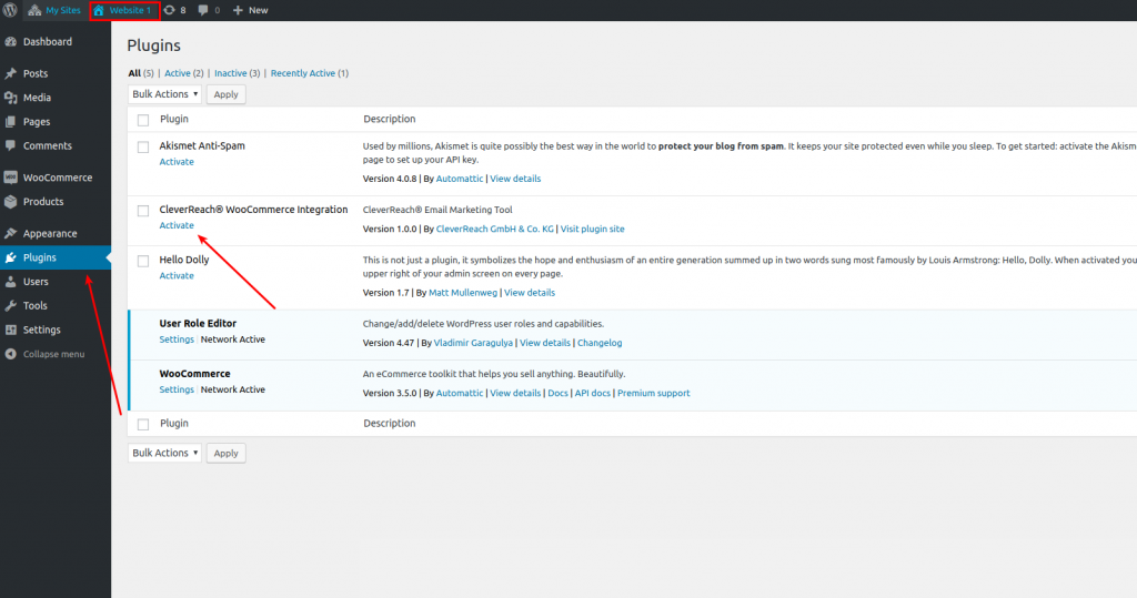CleverReach®-WooCommerce-Plugin-activate-with-Multi-Site-for just one site