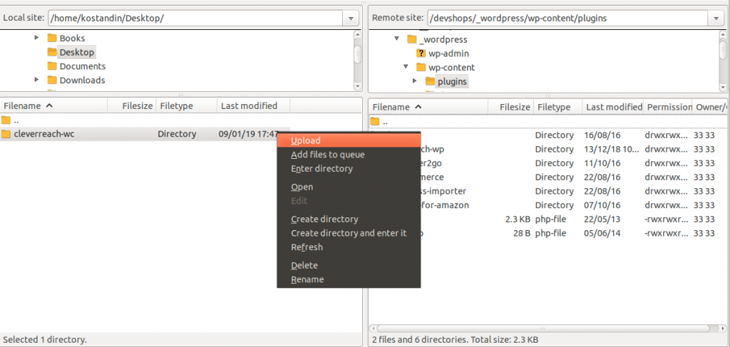 CleverReach®-WooCommerce-upload-Plugin-manuelly