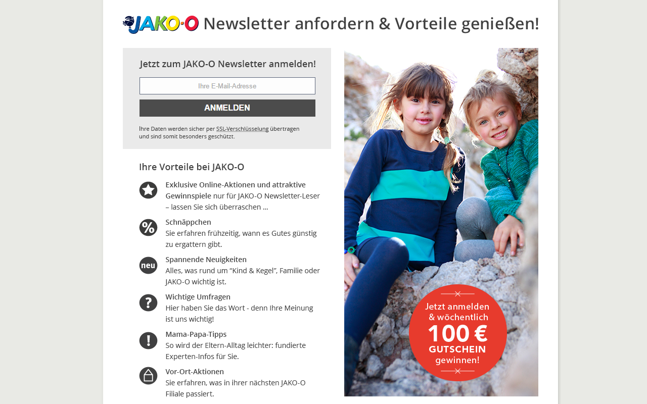 JAKO-O Anmeldeformular