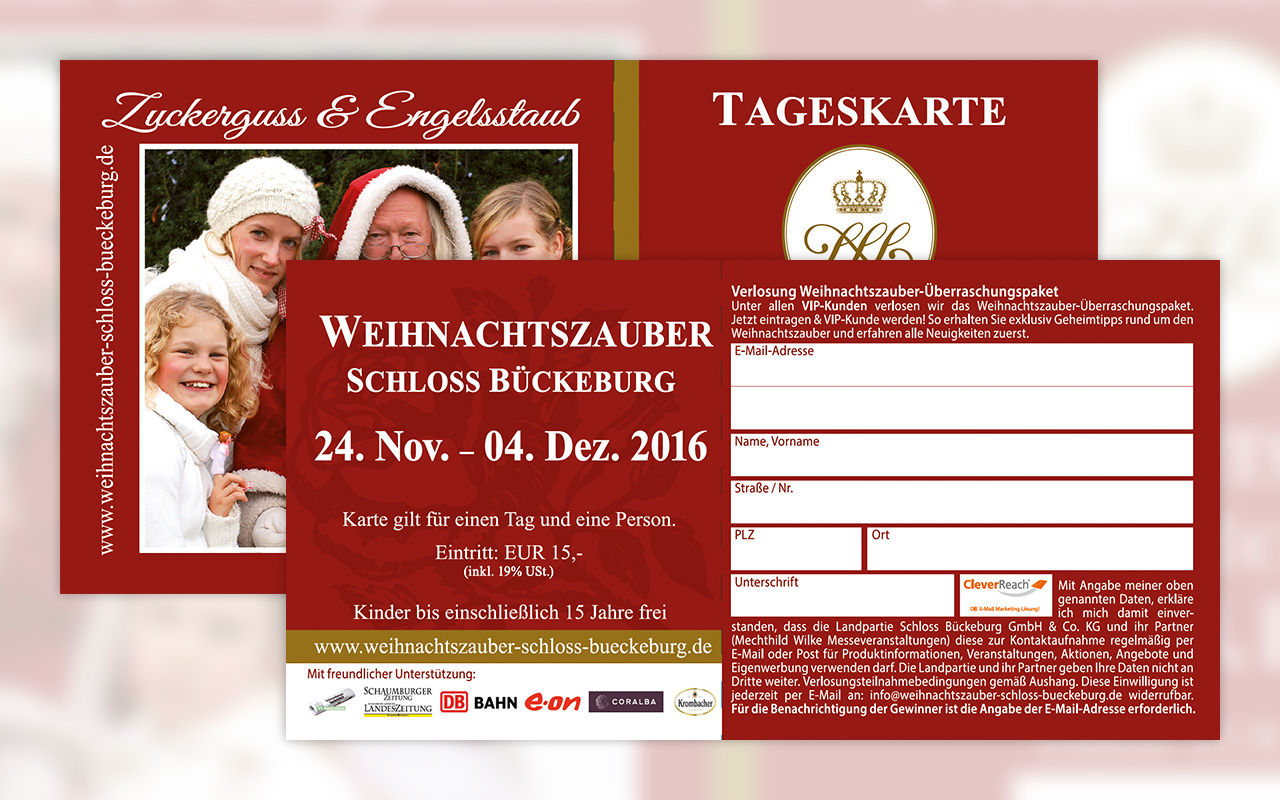 Weihnachtszauber Schloss Bückeburg - Eintrittskarte