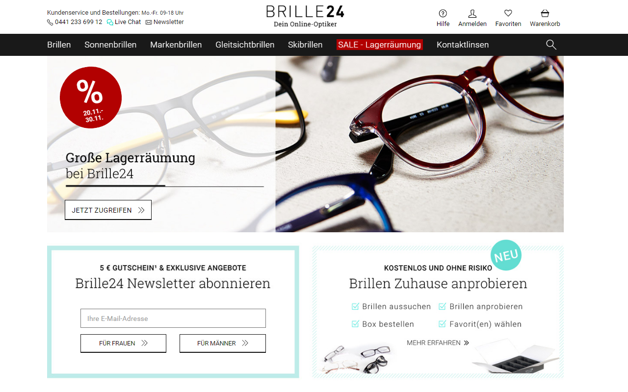 brille 24 Anmeldeformular