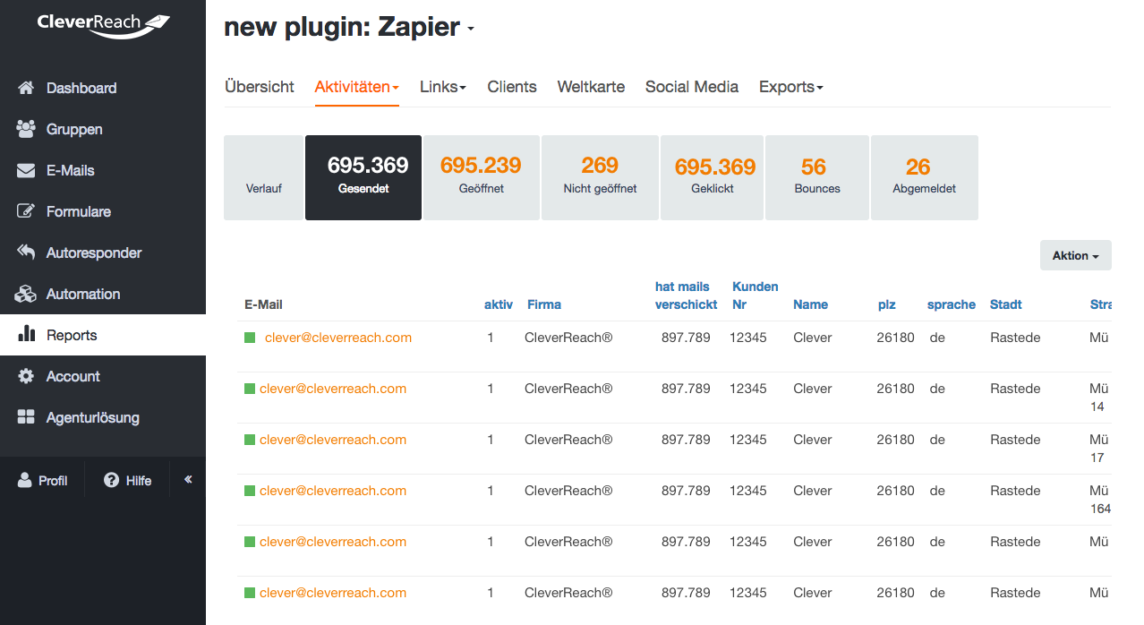 Screenshot: Mit dem automatischen Bounce-Management von CleverReach® zu hohen ZustellratenScreenshot: Mit dem automatischen Bounce-Management von CleverReach® zu hohen Zustellraten