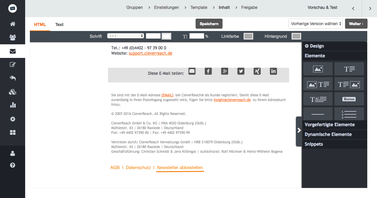 screenshot: Warum Sie die Abmeldung für Ihre Empfänger leicht machen sollten - und wie CleverReach® Sie dabei unterstützt