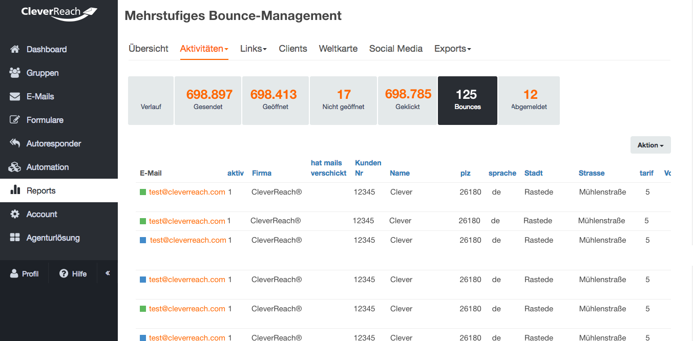 screenshot: Wie wir bei CleverReach® die Bounce-Rate durch mehrstufiges Bouncemanagement wirksam (für Sie?) senken