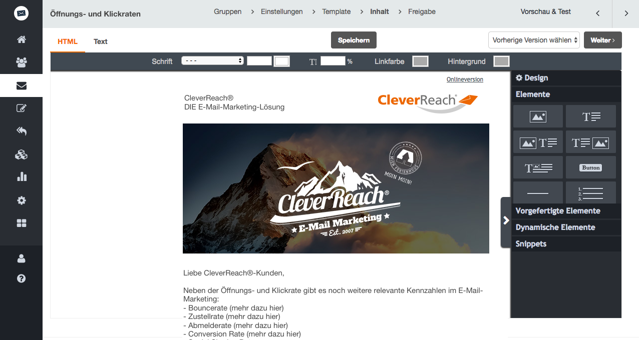 screenshot: Neben der Öffnungs- und Klickrate gibt es noch weitere relevante Kennzahlen im E-Mail-Marketing
