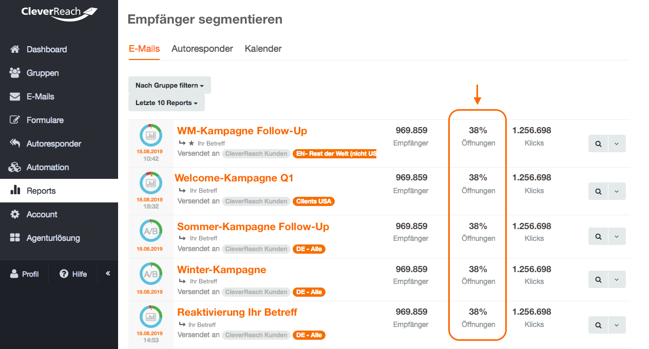 screenshot: Holen Sie durch gezielte Ansprache Ihrer Empfänger das Optimum aus Ihrem Newsletter-Marketing heraus