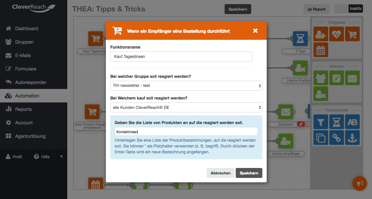 Tipps für die Automation