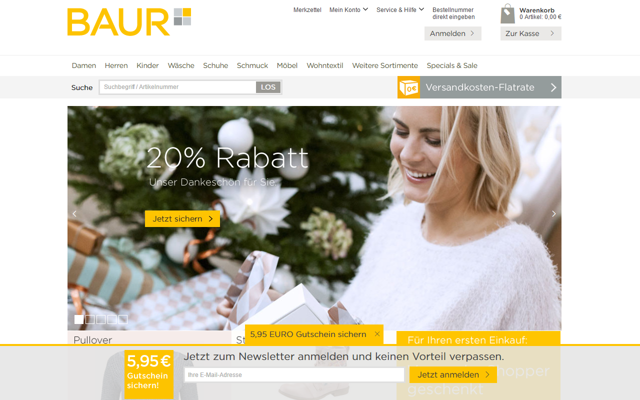Anmeldeformular BAUR