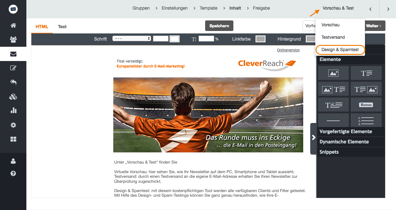 screenshot: Ihr Newsletter ist versandfertig? Prima, doch bevor Sie ihn rausschicken, sollten Sie wissen, wie er in der großen weiten Welt ankommt.