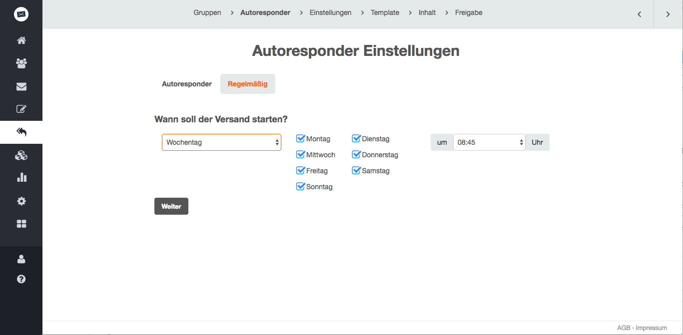 screenshot: kampagneneinstellungen