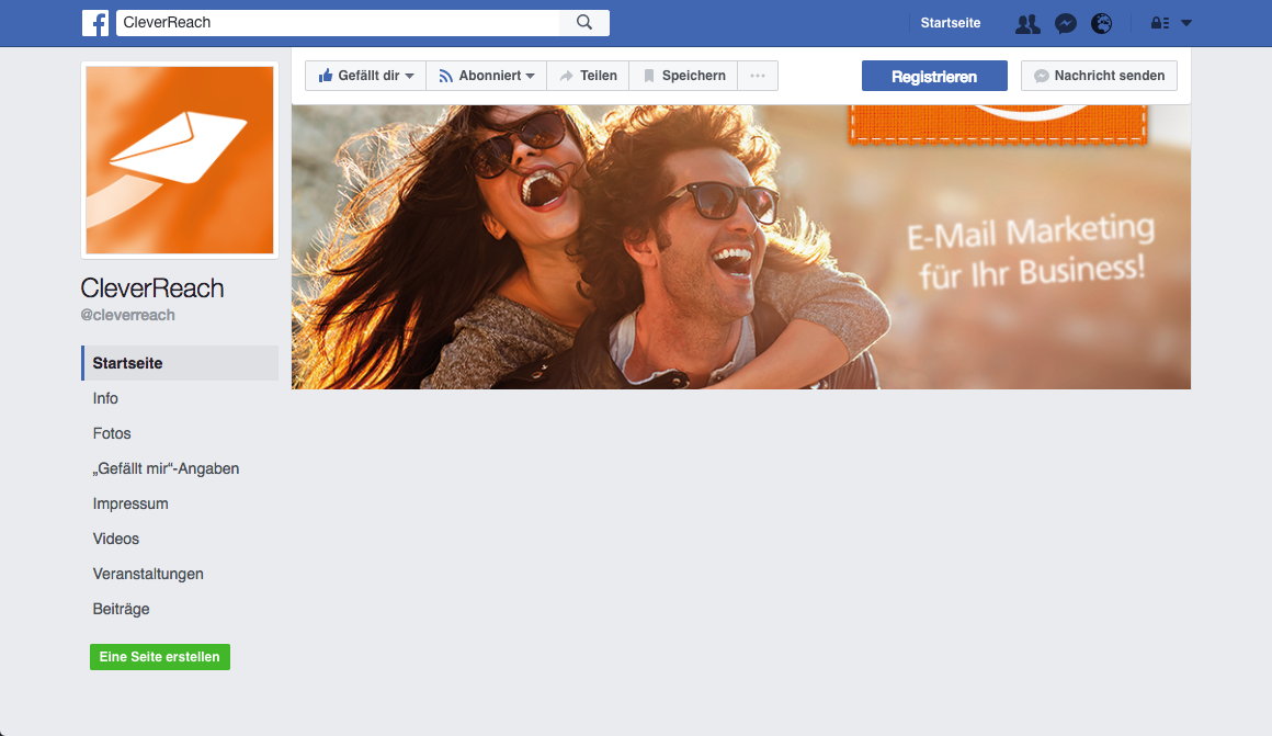 screenshot: Newsletter und Social Media: sinnvolle Verknüpfung für mehr Reichweite