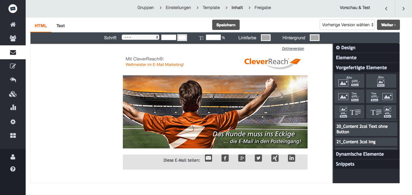 screenshot: Je einfacher, desto mehr wird geteilt und geliked