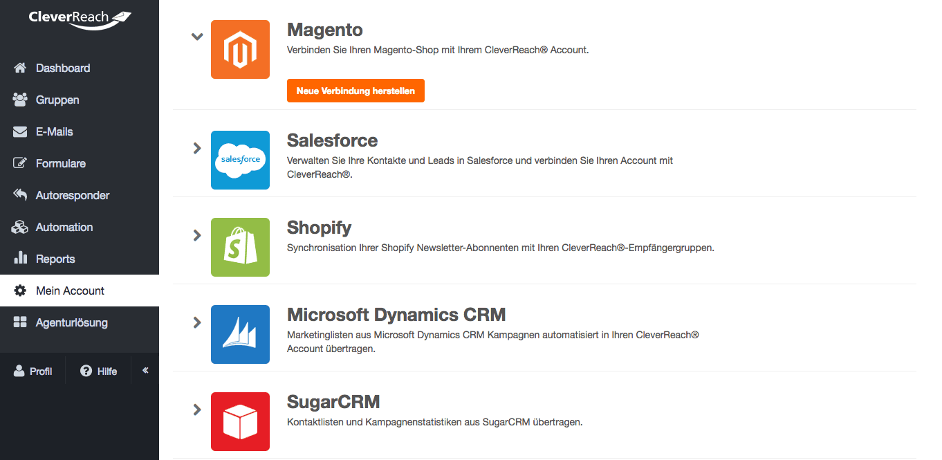 screenshot: Integrieren Sie Elemente Ihres Shops ganz einfach in Ihren Newsletter
