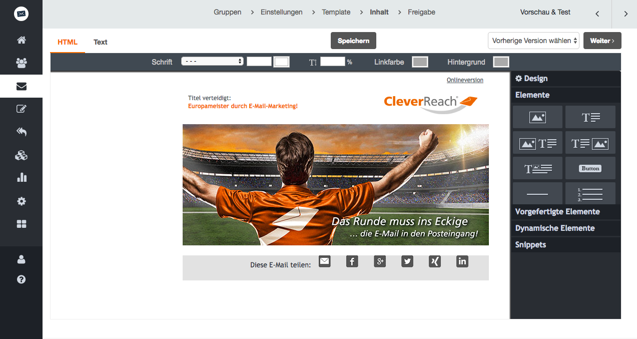 screenshot: Profitieren Sie von den CleverReach®-Integrationen