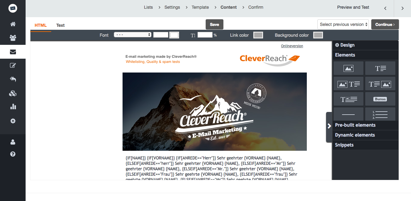 screenshot: Whitelisting, quality and spam tests – everything you need for successful mailings campaigns