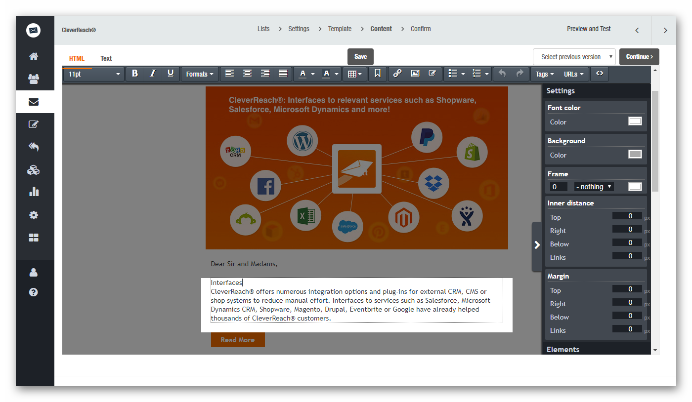 With our CleverReach® newsletter editor you can easily optimize every detail of your newsletter