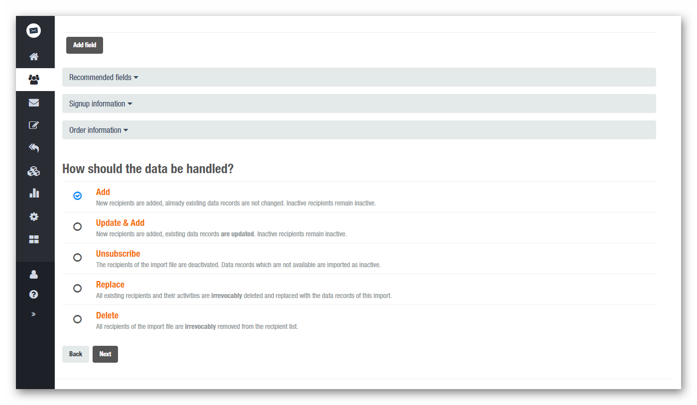 Import: CSV-, XLS- and other files - quick and simple import of recipient data