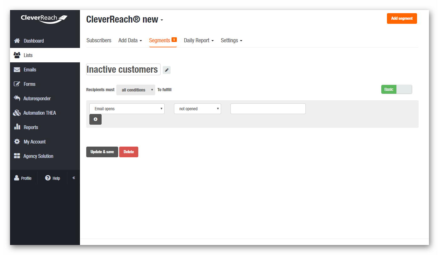 Create a campaign exclusively designed for inactive recipients