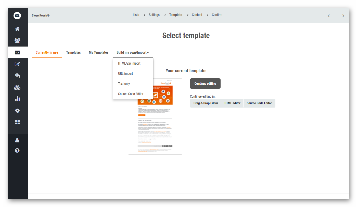 Use your own templates for your email campaigns