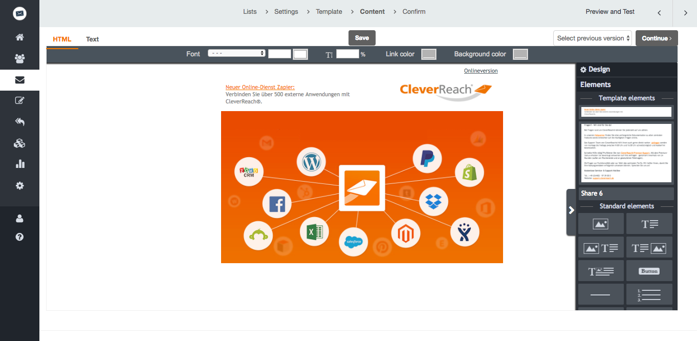 screenshot: cleverreach