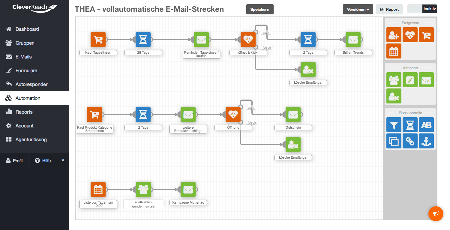 screenshot: THEA, die Marketing-Automation