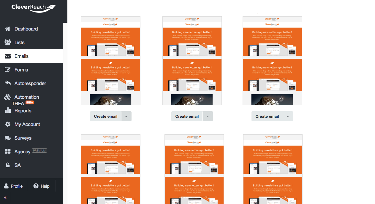 screenshot: The CleverReach® Template Converter - for more email templates