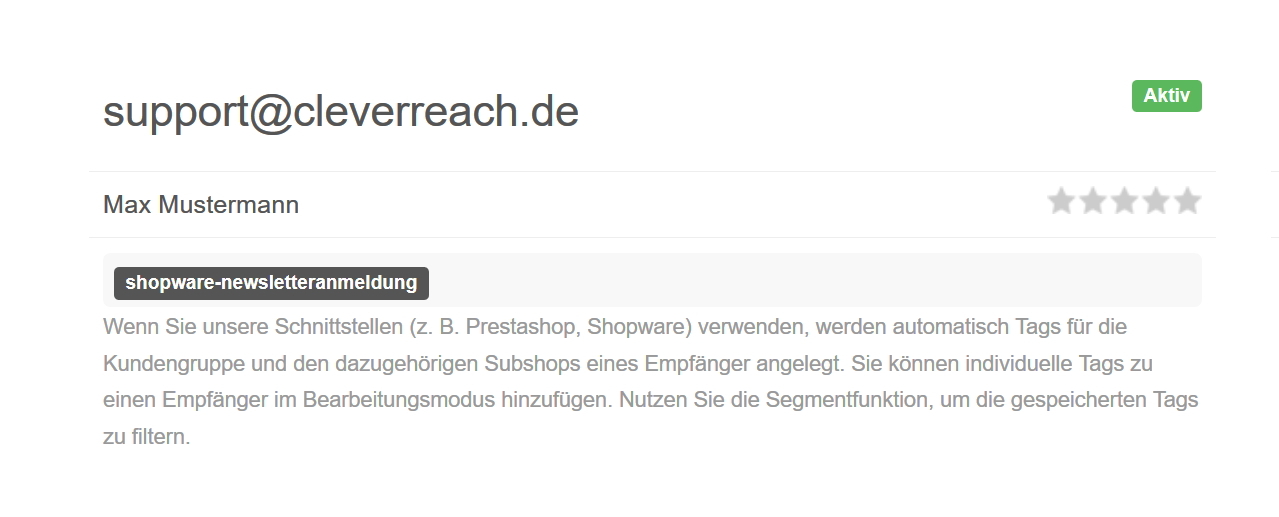 screenshot: 2. Schritt: Tagging