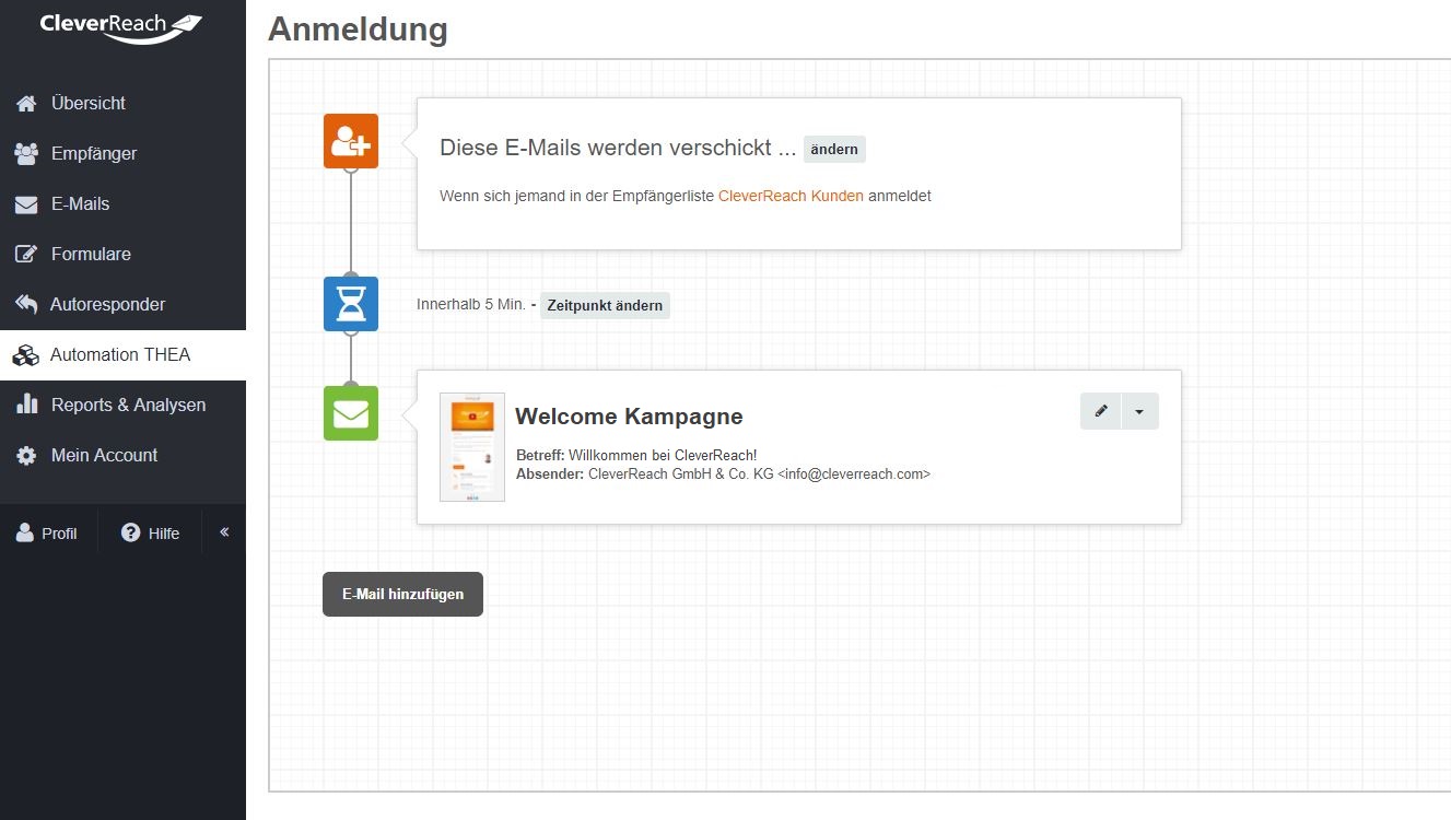 cleverreach_screenshot_autoresponder_follow-ups_thea_automation_neuanmeldung