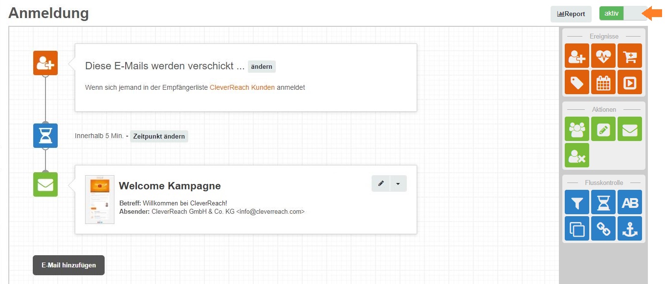 cleverreach_screenshot_autoresponder_follow-ups_thea_automation_neuanmeldung_aktiv