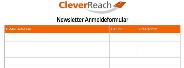 E-Mail Newsletter Marketing: Abonnenten gewinnen offline mit Liste zum Einschreiben - CleverReach®