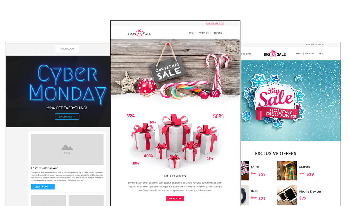 cleverreachkostenlose_anlassbezogene_vorlagen_Newsletter_Weihnachts-templates_neu