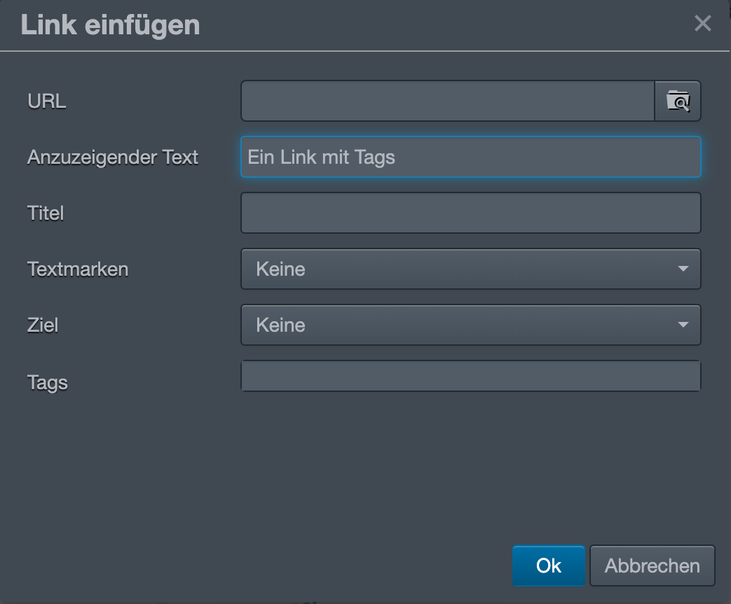 Link und Tag einfügen CleverReach