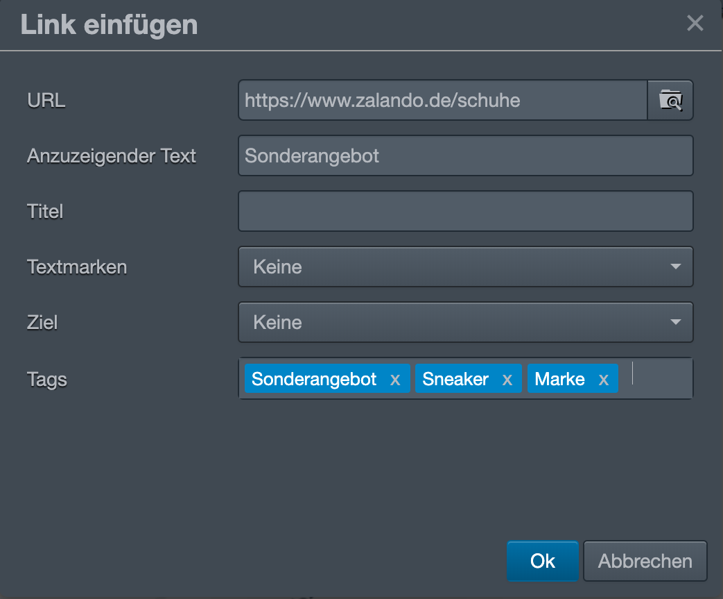 Tags im Mailing setzen CleverReach