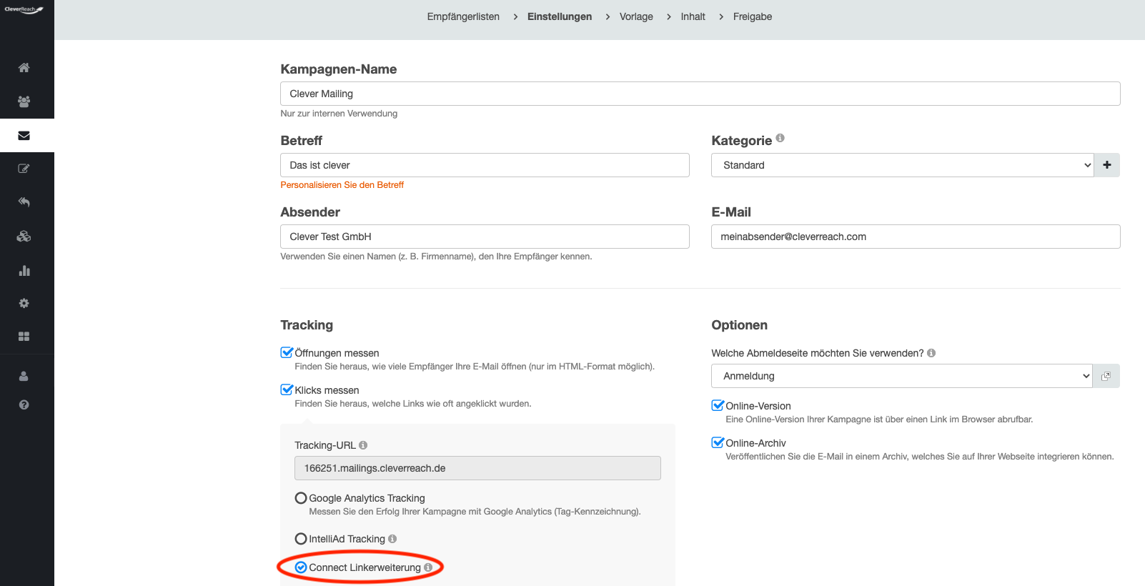 Connect Linkerweiterung für das Conversion Tracking nutzen - CleverReach®
