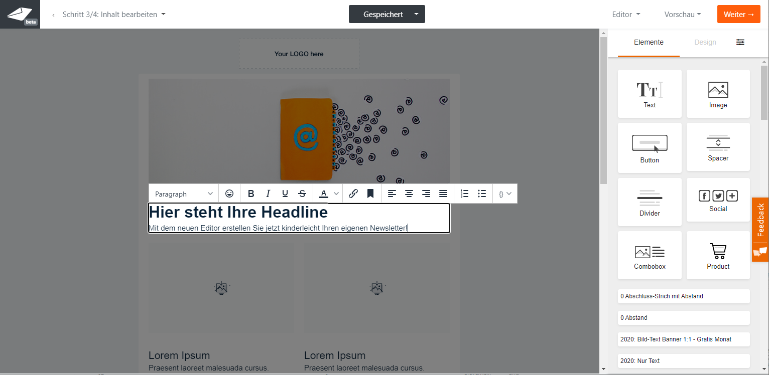 cleverreach_screenshot_new_editor_inline_editing